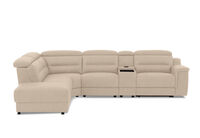 JEFFRIES FABRIC - Corner Lounge with Inbuilt Electric Recliner and LHF Chaise JEFFRIES FABRIC