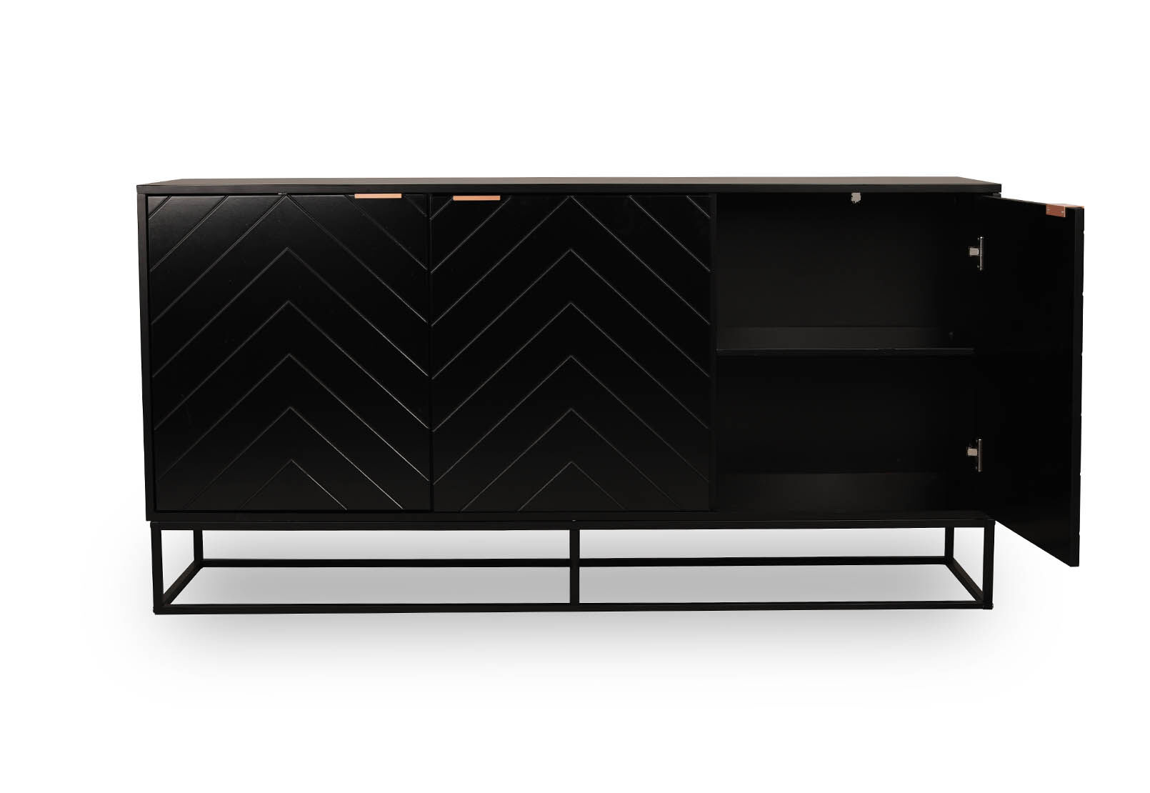 HARDING - Black 3 Door Buffet HARDING