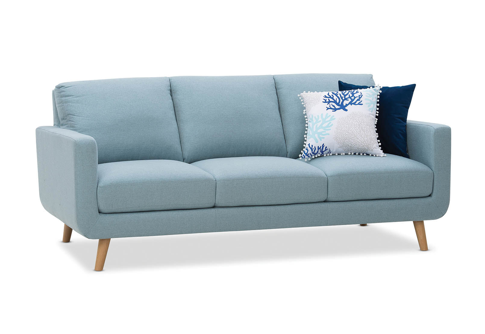 BLUE PHOEBE Fabric 3 Seater Sofa