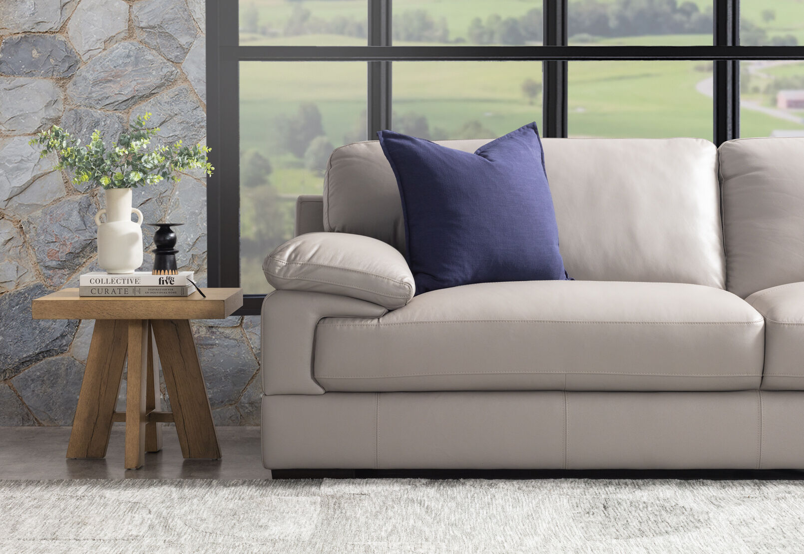 CANDACE LEATHER - Corner RHF Chaise CANDACE LEATHER