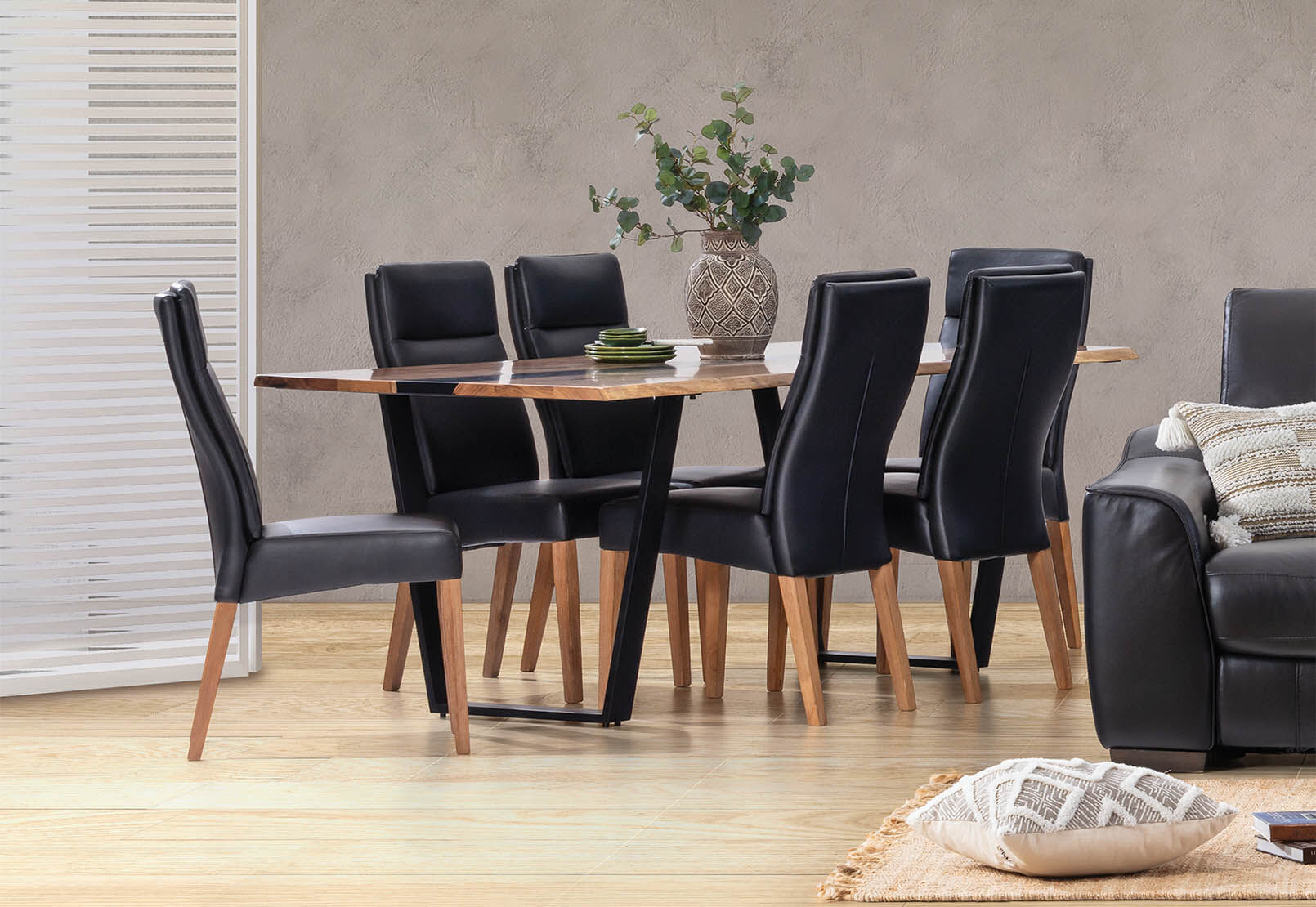 Dorian 7 Piece Dining Suite With Asheville Chairs Amart