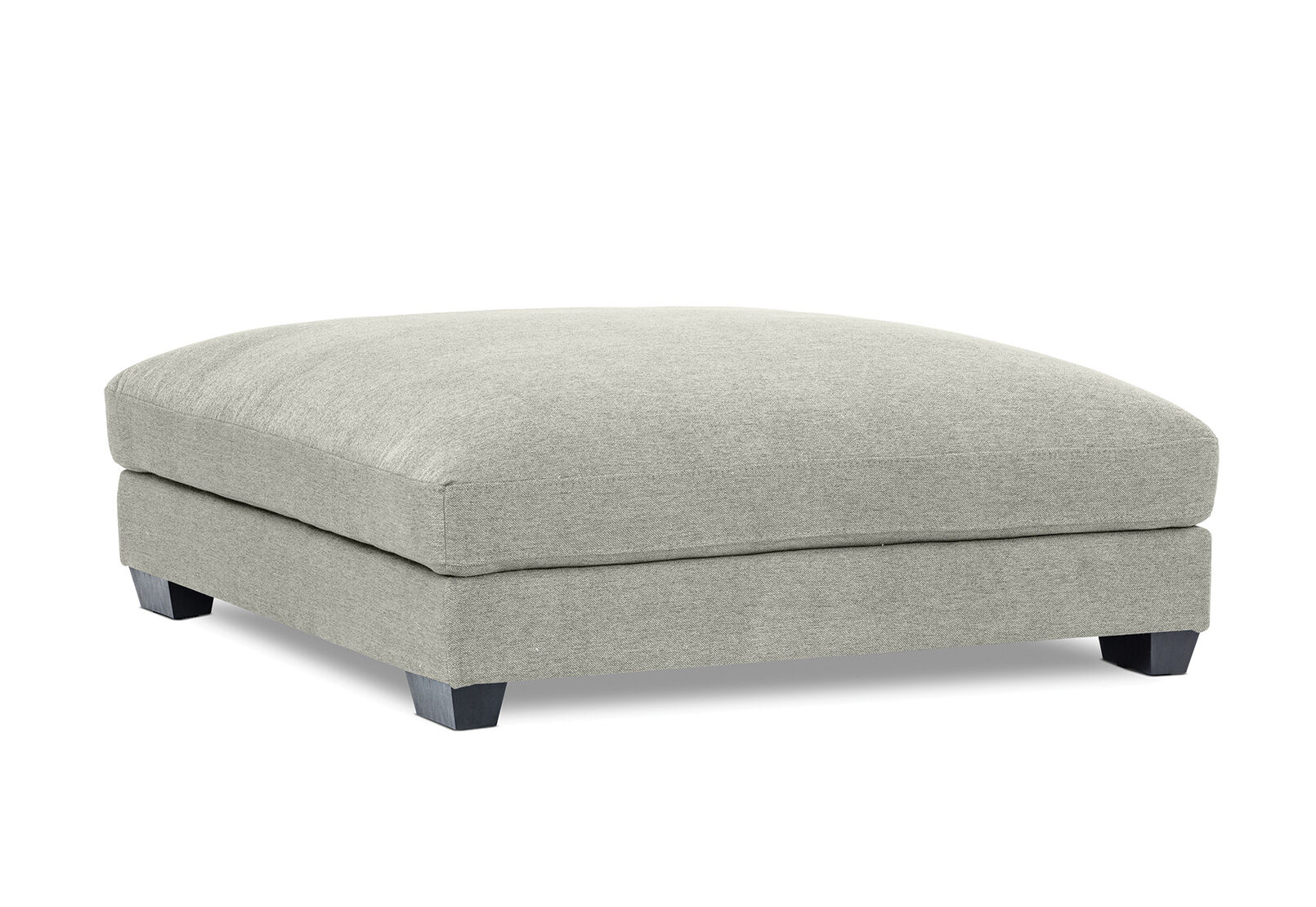 LIGHT GREY ZAHRA Fabric Ottoman