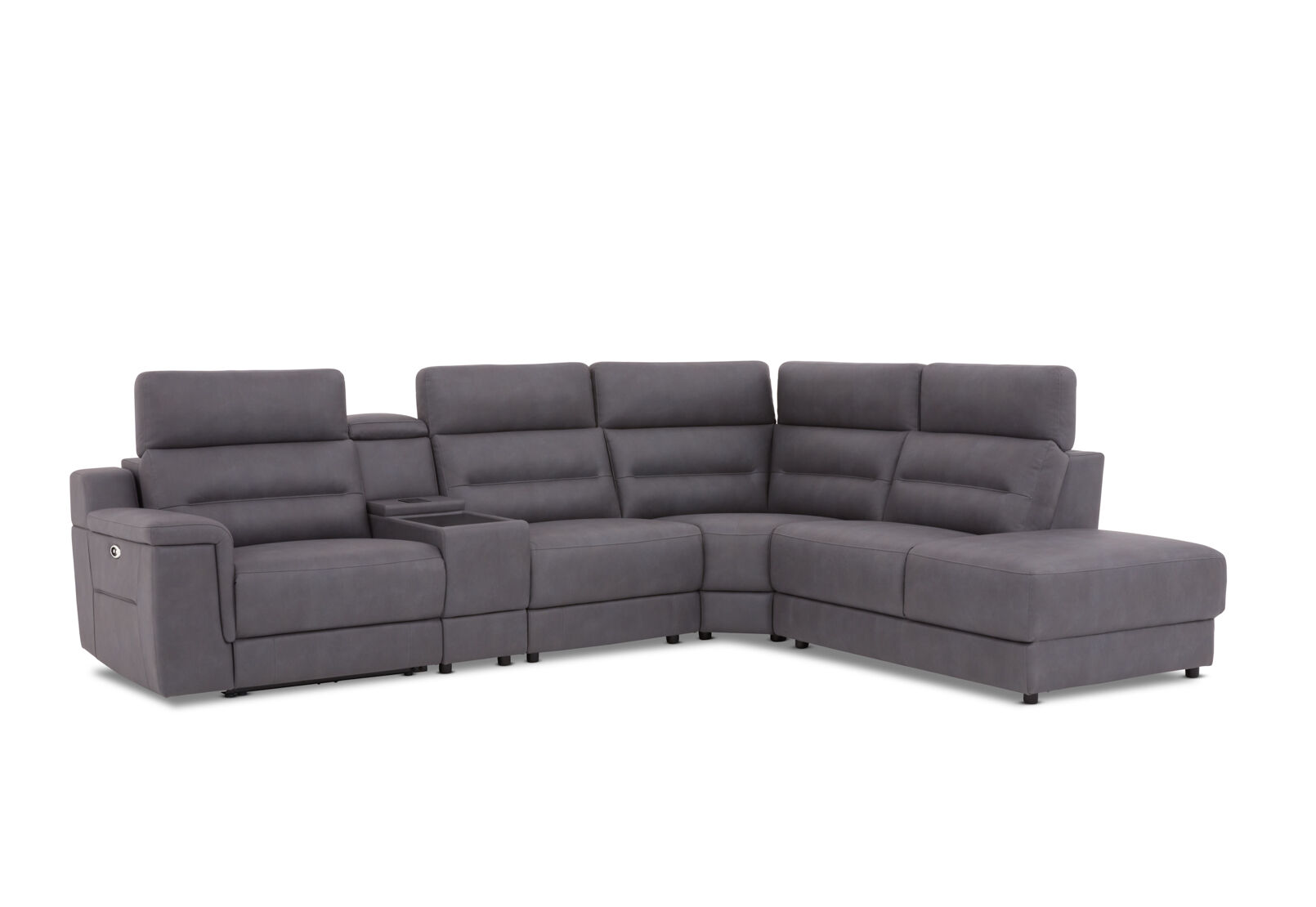JEFFRIES FABRIC - Corner Lounge with Inbuilt Electric Recliner and RHF Chaise JEFFRIES FABRIC