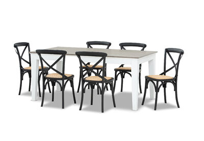 MARSEILLE - 7 Piece Dining Suite with Bordeaux Dining Chairs