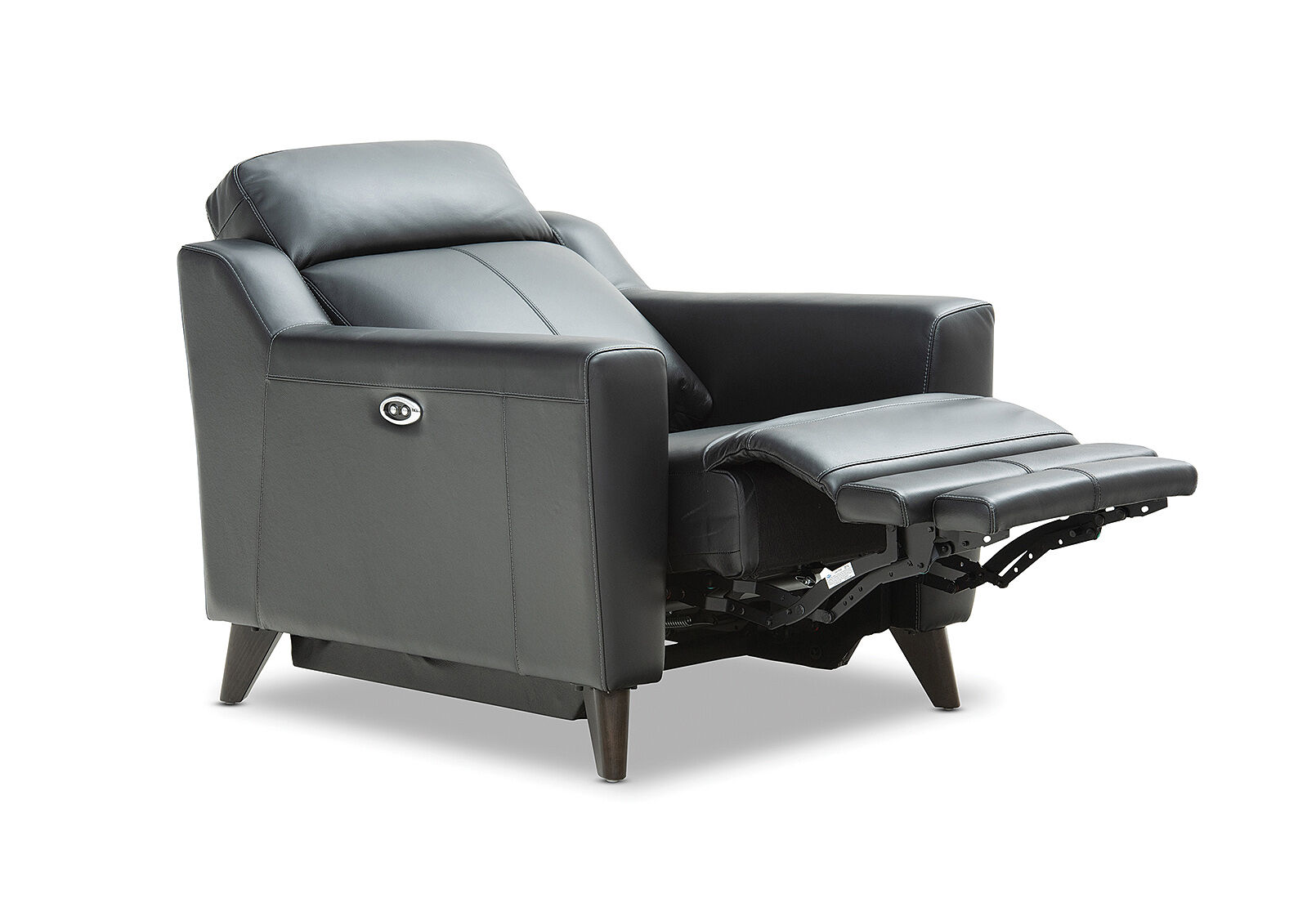 BLACK HUGH Leather Electric Recliner