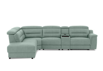 JEFFRIES FABRIC - Corner Lounge with Inbuilt Electric Recliner and LHF Chaise