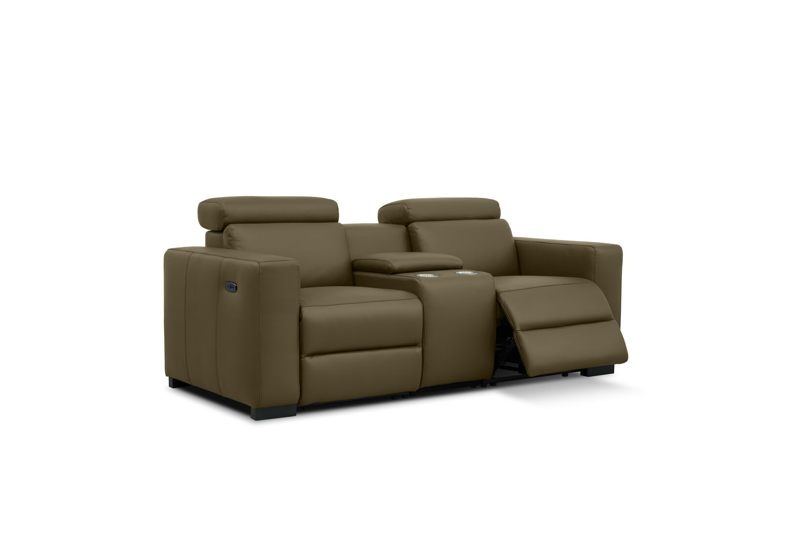 DAMIAN LEATHER - 2 Seater Sofa with 2 inbuilt Electric Recliners DAMIAN LEATHER