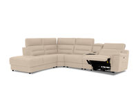 JEFFRIES FABRIC - Corner Lounge with Inbuilt Electric Recliner and LHF Chaise JEFFRIES FABRIC