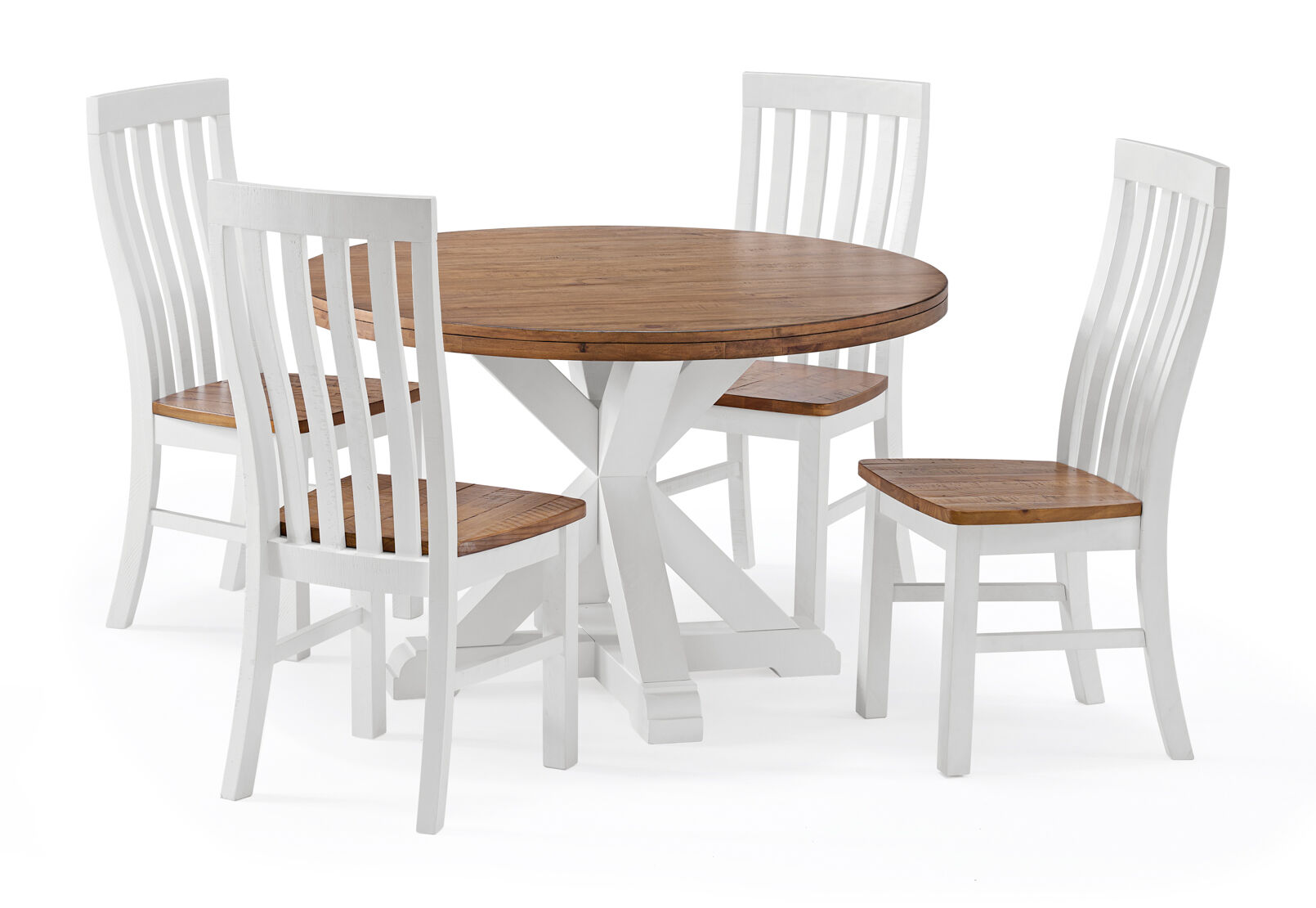 CHARLSBOURG - 5 Piece 1200 Round Dining Suite CHARLSBOURG