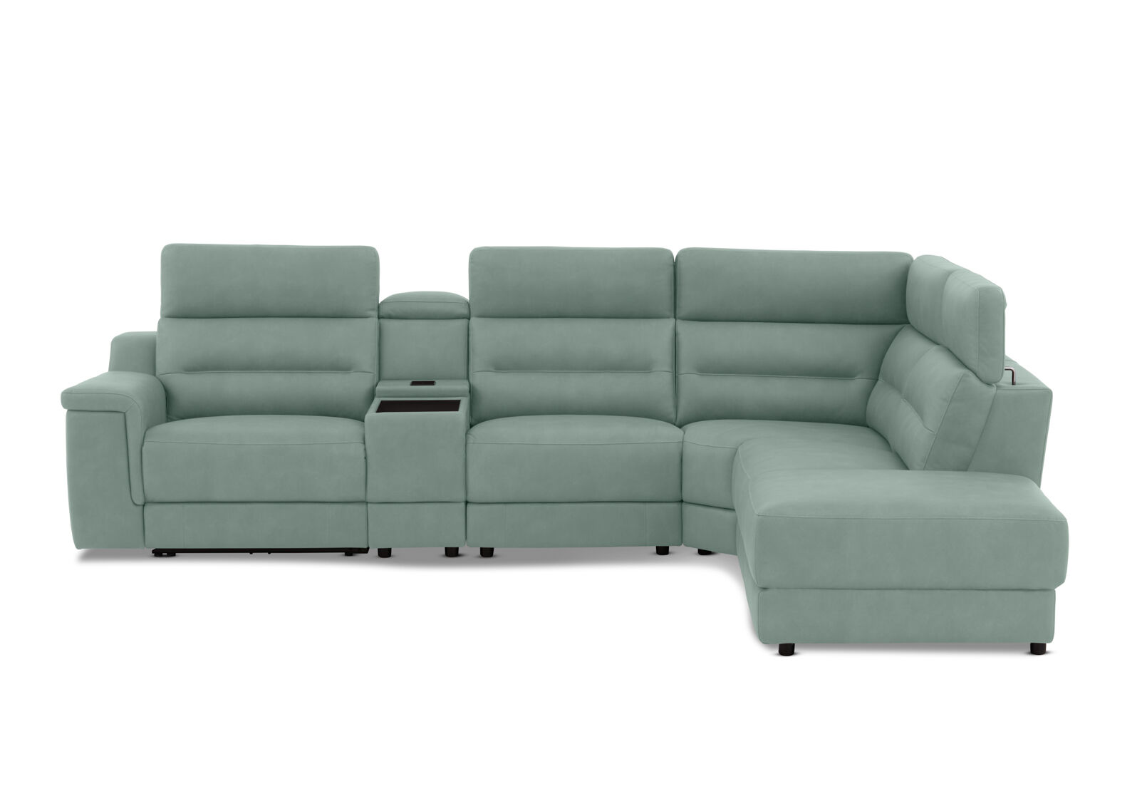 JEFFRIES FABRIC - Corner Lounge with Inbuilt Electric Recliner and RHF Chaise JEFFRIES FABRIC