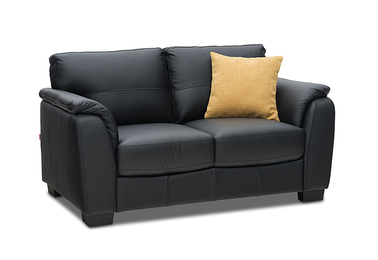 BLACK MARISSA Leather 2 Seater Sofa