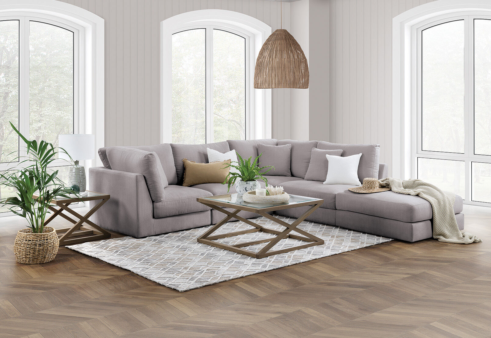 PALLADINO - Fabric 5 Piece Modular Lounge Suite PALLADINO