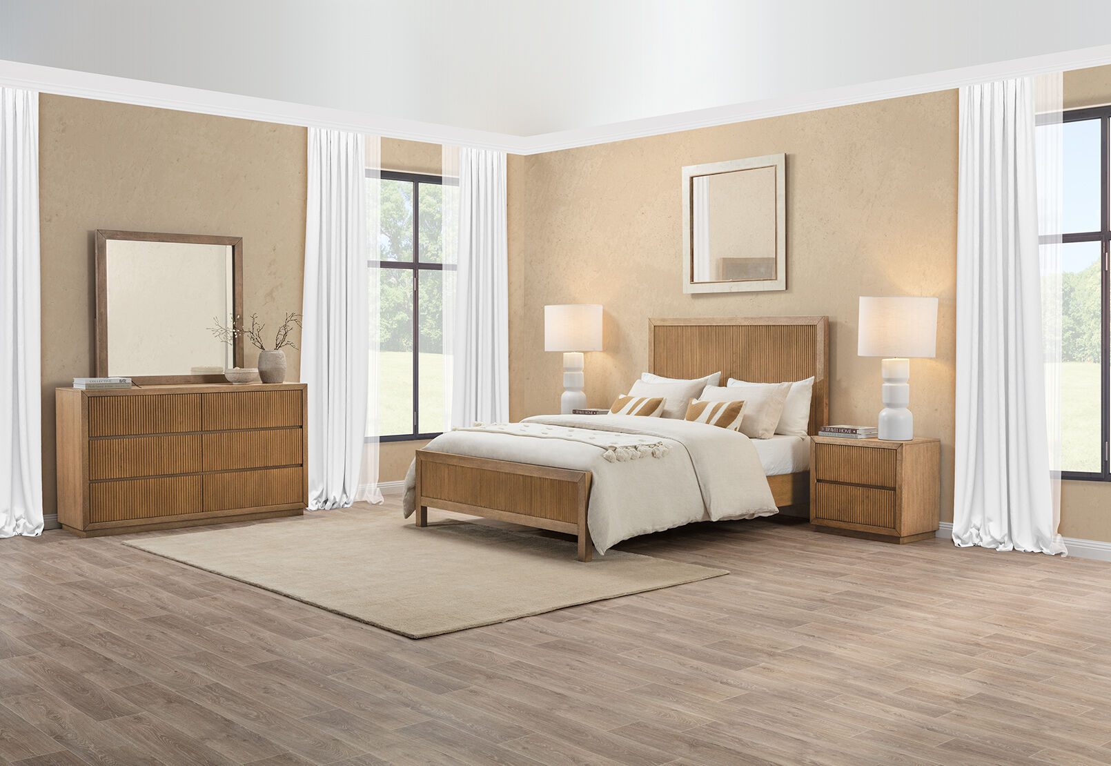 THORIN - 4 Piece King Bed Dresser Suite THORIN