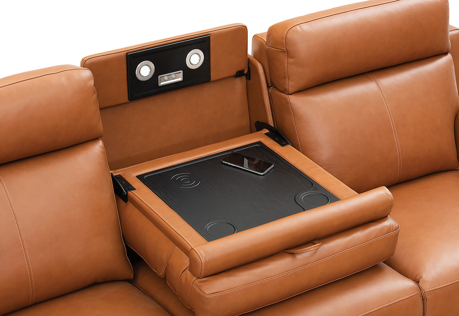 ARISTOTLE - Leather 3 Seater Sofa with 2 Inbuilt Electric Recliners ARISTOTLE