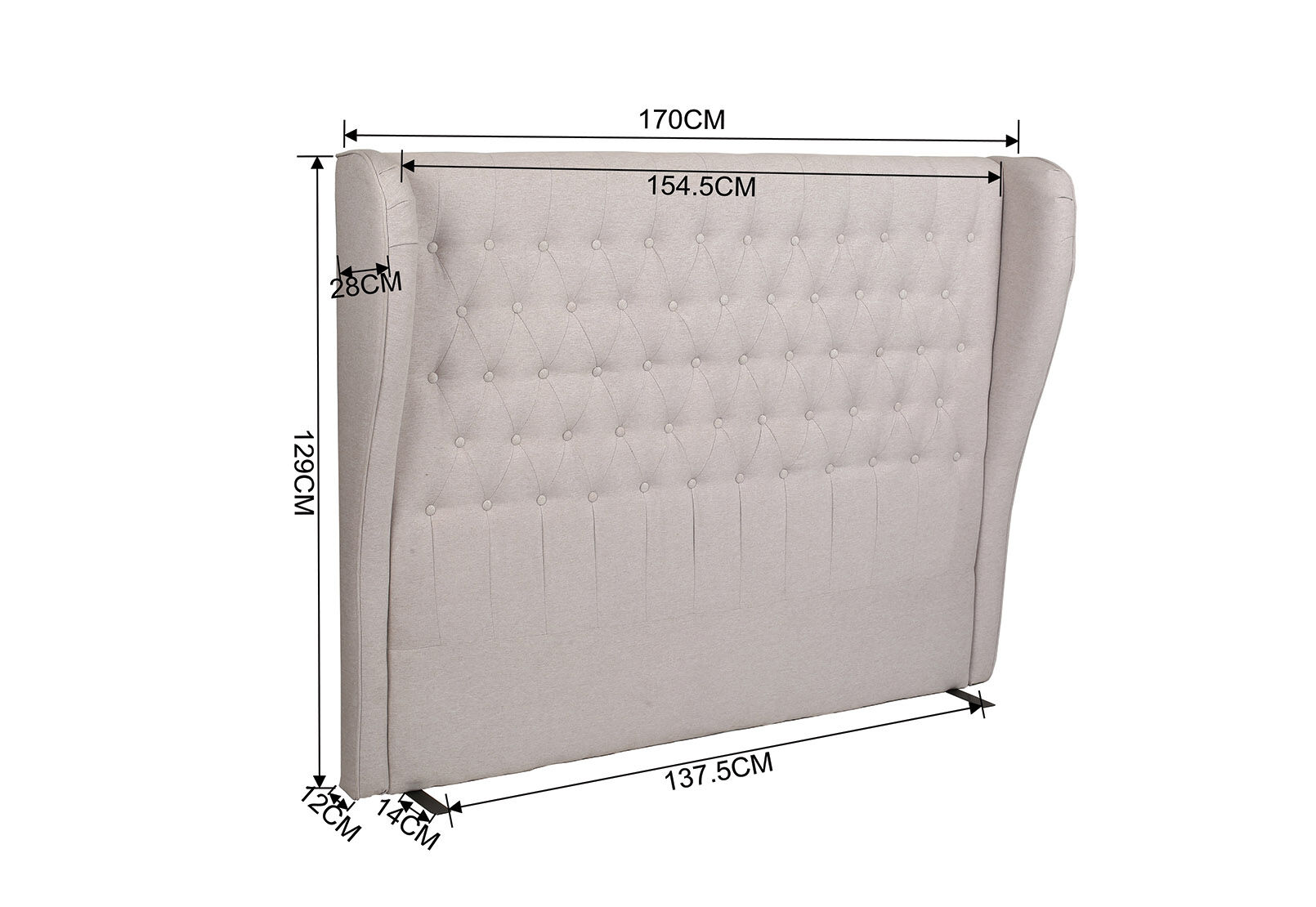 BARNSLEY - Cream Queen Headboard BARNSLEY