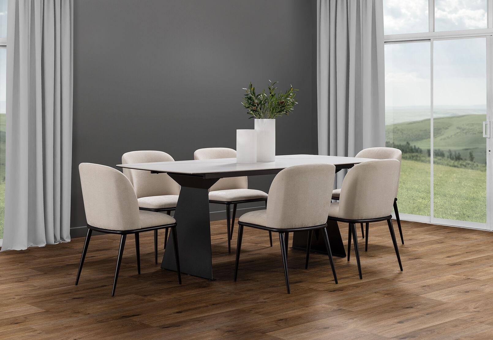 MACKINLEY - 7 Piece Dining Suite with Cedric Dining Chairs MACKINLEY