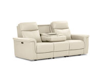 SERGIO LEATHER - 3 Seater with 2 Inbuilt Electric Recliners SERGIO LEATHER