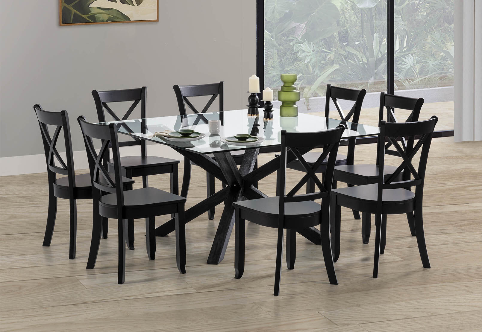 PROMENADE - Square Glass Top Dining Table PROMENADE