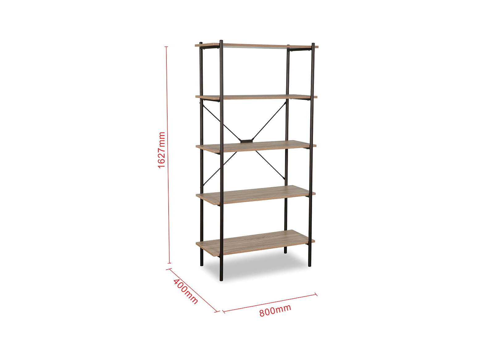 ABDIEL - 5 Tier Bookcase ABDIEL