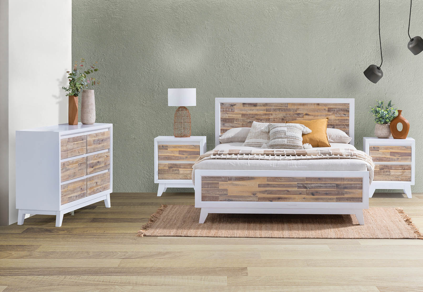 TULUM - 4 Piece Queen Bed Dresser Suite TULUM