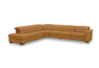 LUCIANO - Leather Corner Lounge with 3 Inbuilt Electric Recliners and Left-Hand Facing Chaise LUCIANO