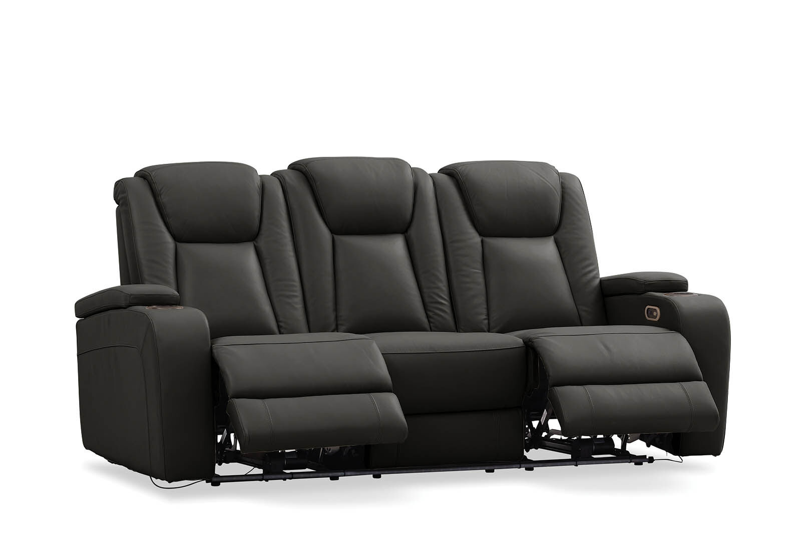 VULCAN - Leather 3 Seat Sofa with 2 Inbuilt Electric Recliners VULCAN