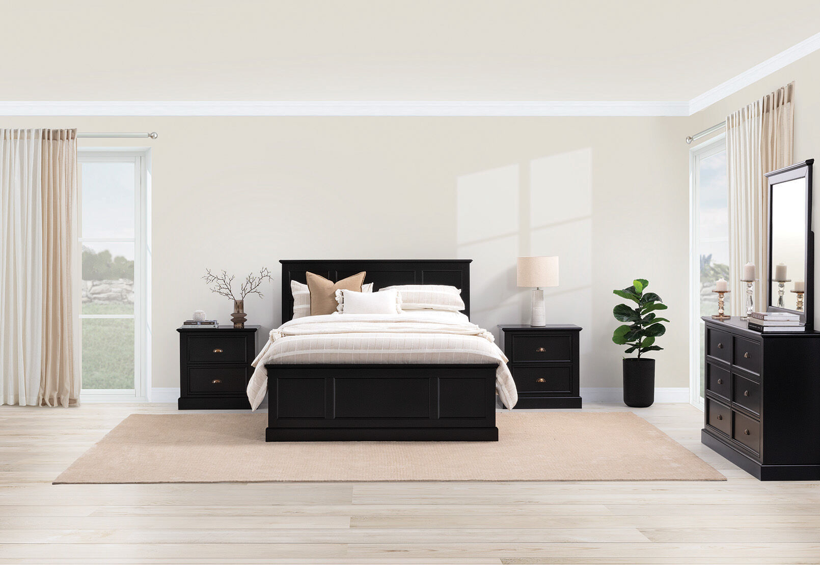 CHRYSTELLE - 4 Piece Double Dresser Bedroom Suite. CHRYSTELLE