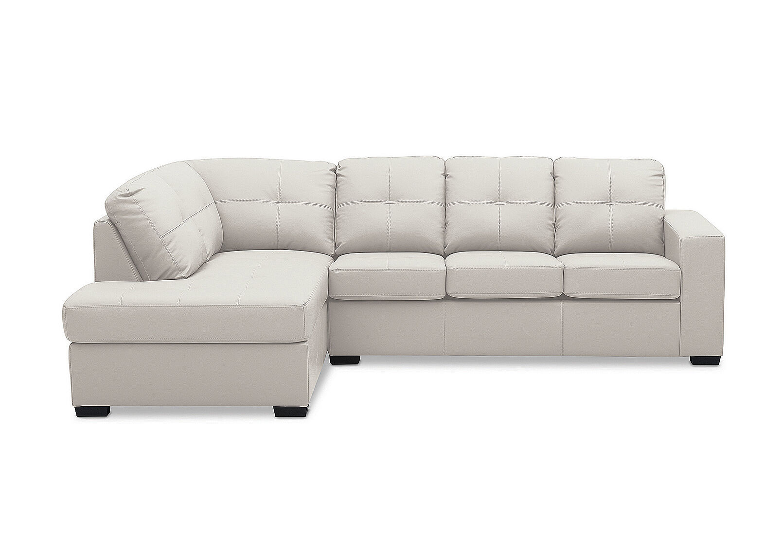 DIAMOND - Leather-Look Left-Hand Facing Corner Chaise with Sofa Bed DIAMOND