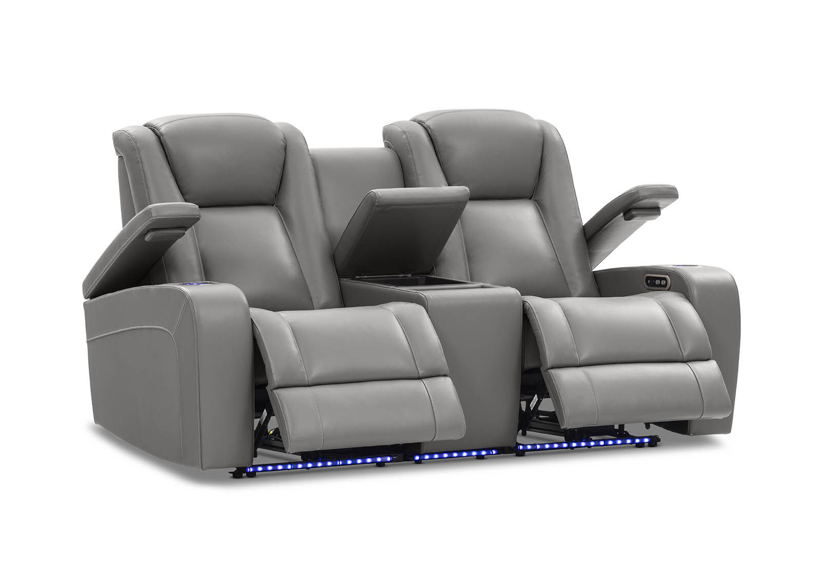 SENTINAL MK2 LEATHER - 2 Seater with 2 Electric Recliners and Console SENTINAL MK2 LEATHER