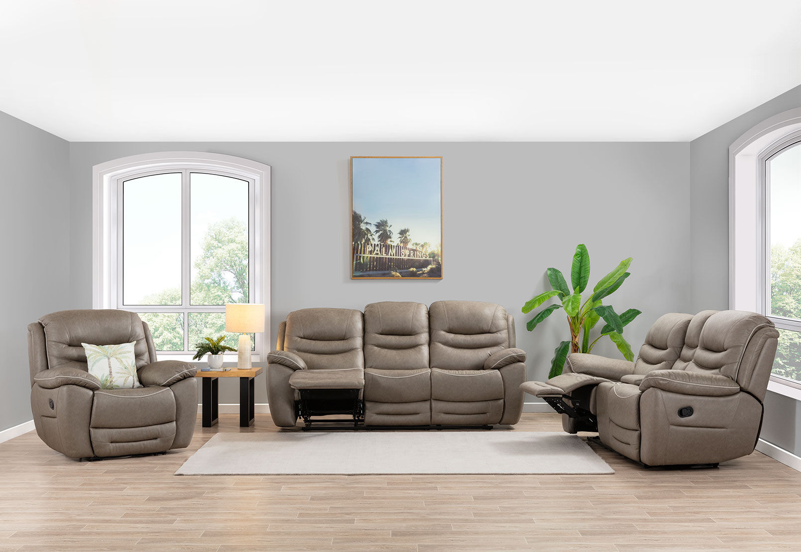 FEDERER FABRIC - 2 Seater with Inbuilt Recliners and Console FEDERER FABRIC