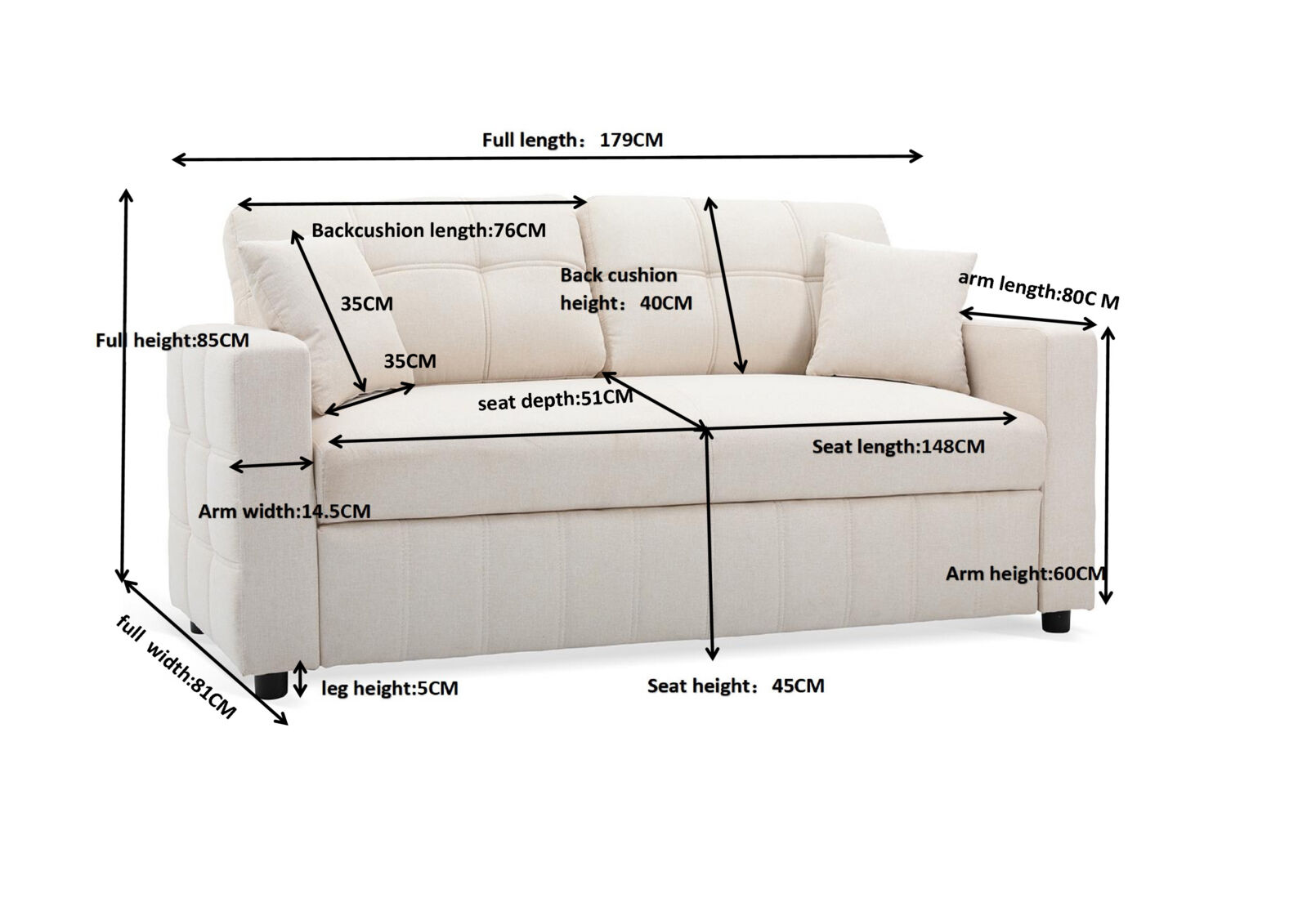 VAUGHAN - 3 Seat Sofa VAUGHAN