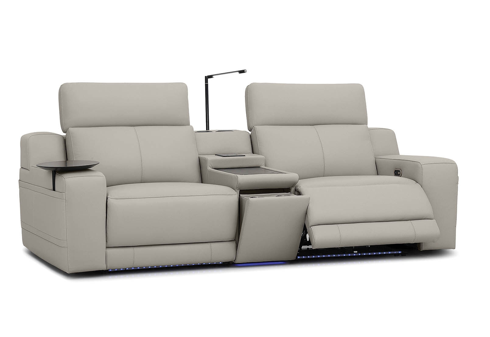 CASSIUS MK2 LEATHER - 2 Seater with Console and 2 Inbuilt Electric Recliners CASSIUS MK2 LEATHER