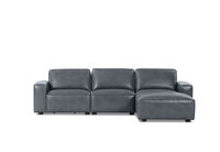 BARTELLE LEATHER - 3.5 Seater Sofa with Ottoman. BARTELLE LEATHER