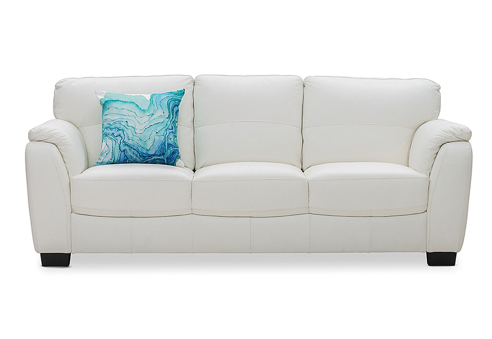 PURE WHITE MARISSA Leather 3 Seater Sofa