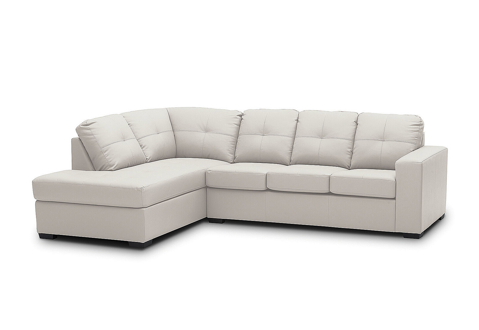 DIAMOND - Leather-Look Left-Hand Facing Corner Chaise with Sofa Bed DIAMOND