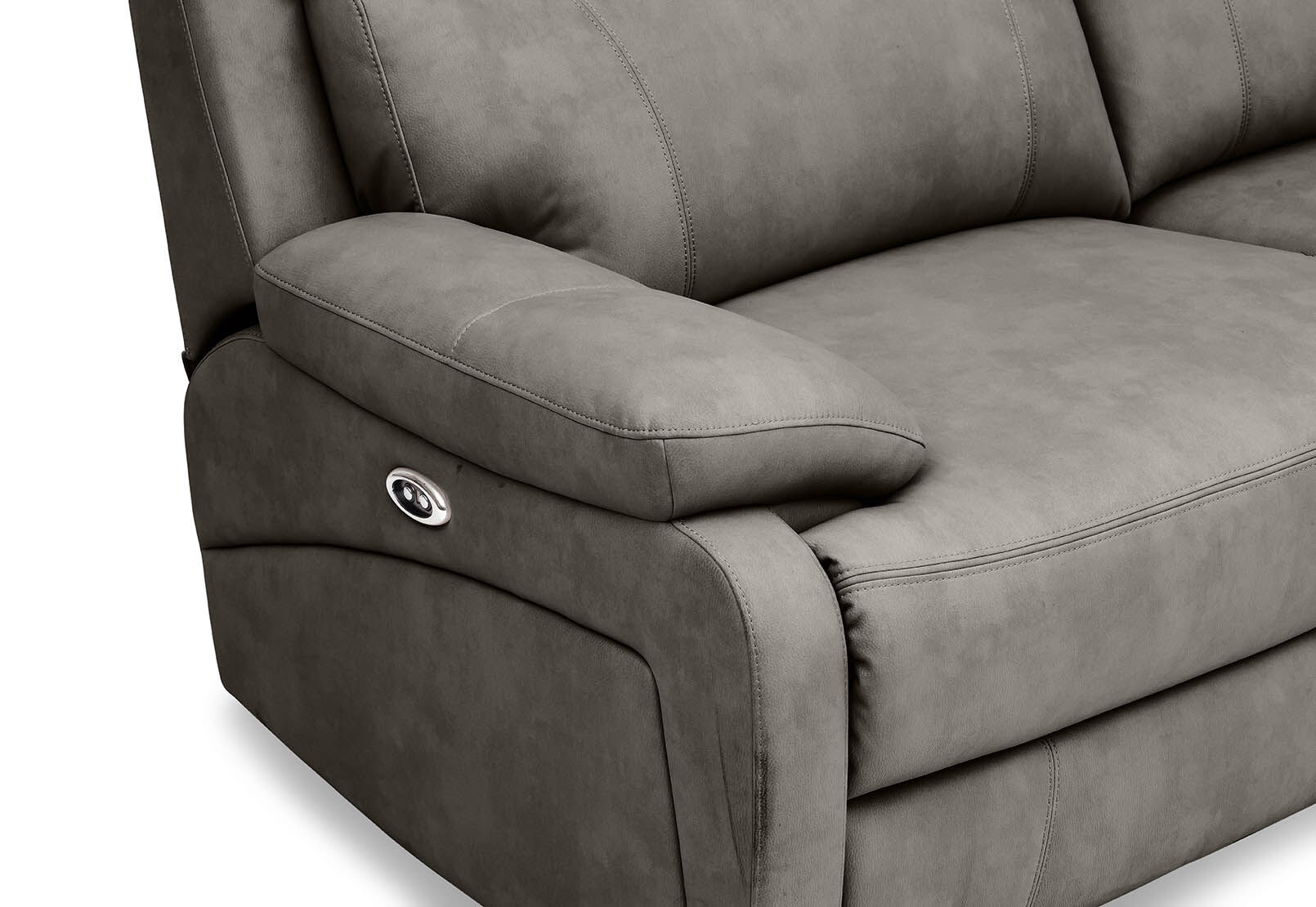 LYNCOLN - Fabric 3.5 Seat Right Hand Facing Chaise with Drop Down Table LYNCOLN