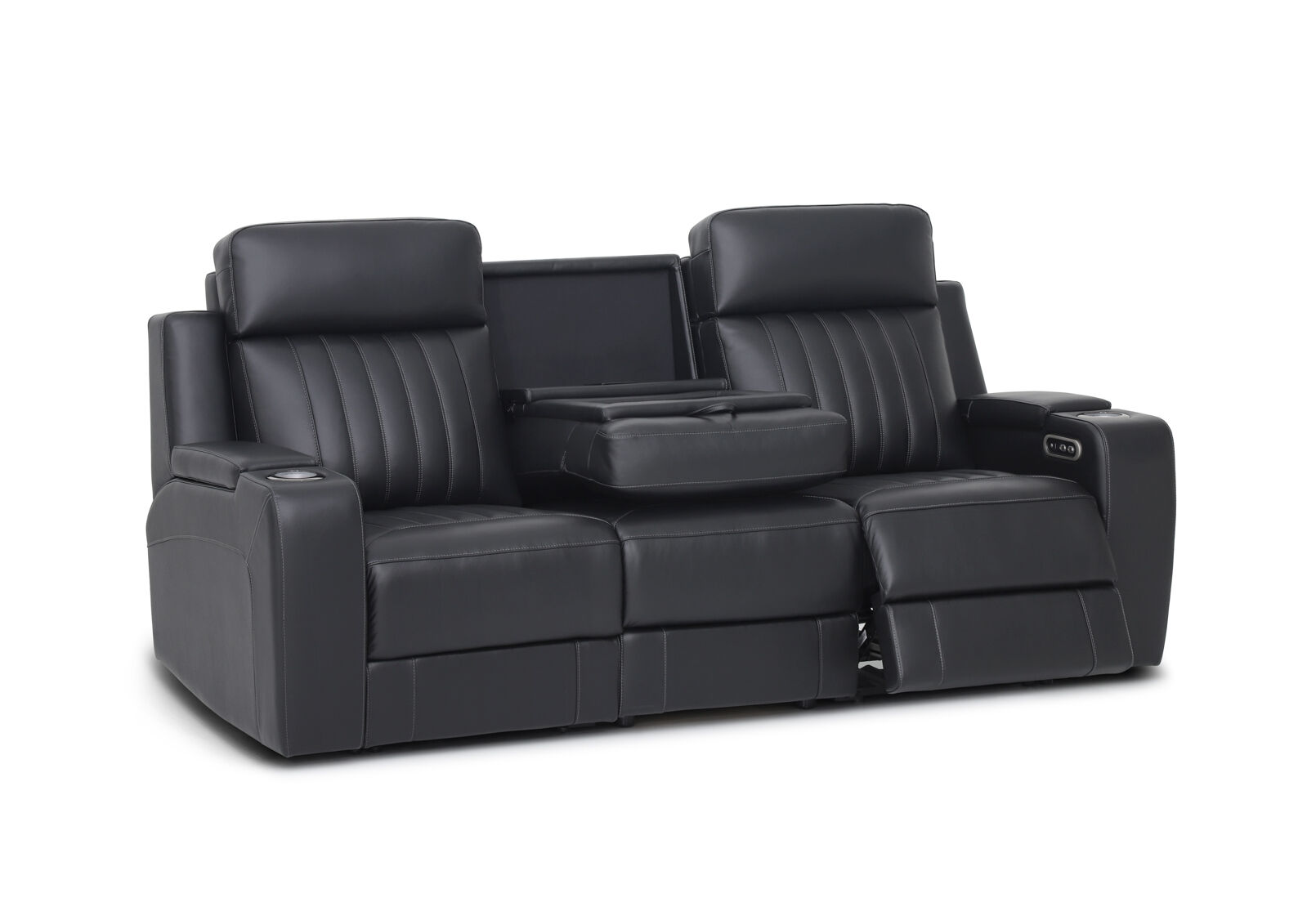 THANE LEATHER - 3 Seater Sofa with 2 Inbuilt Electric Recliners THANE LEATHER