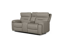 HOLLYWOOD LEATHER - Media 2 Seater with Electric Recliners & Console HOLLYWOOD LEATHER