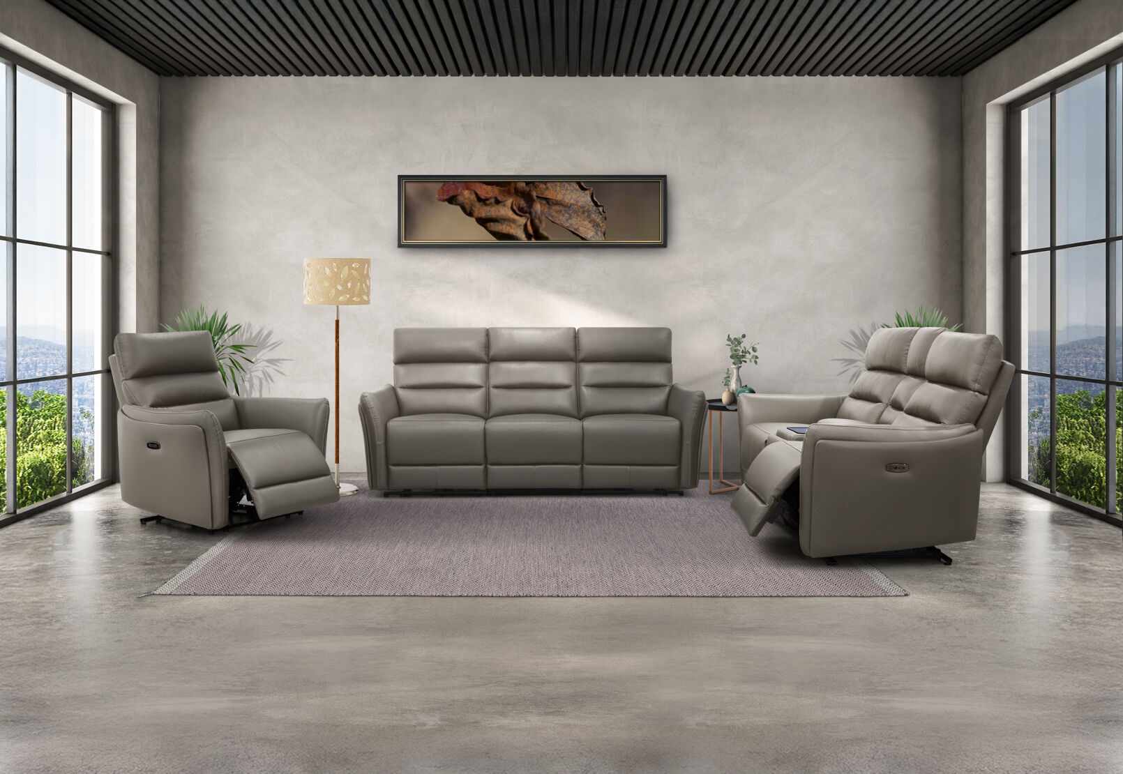 REMUS LEATHER - 3 Seater Electirc Recliners (Leather) REMUS LEATHER