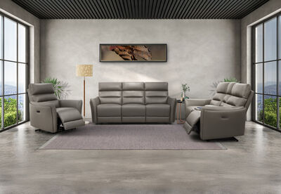 REMUS LEATHER - 3 Seater with 2 Inbuilt Electric Recliners