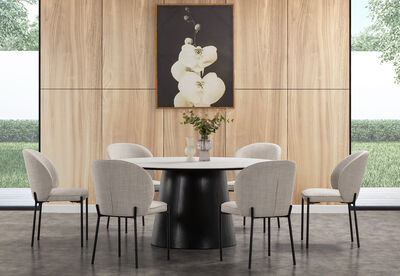 THANOS - 7 Piece Ceramic Top Dining Suite with Fidel Chairs