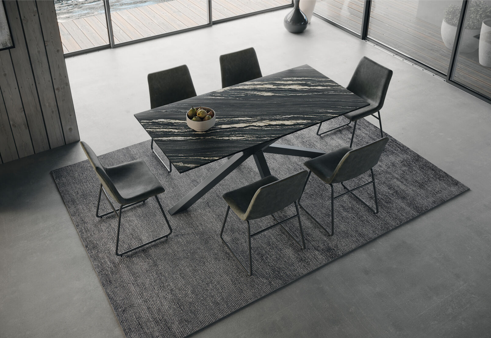 BRONTES - 7 Piece Dining Suite with Loire Dining Chair BRONTES