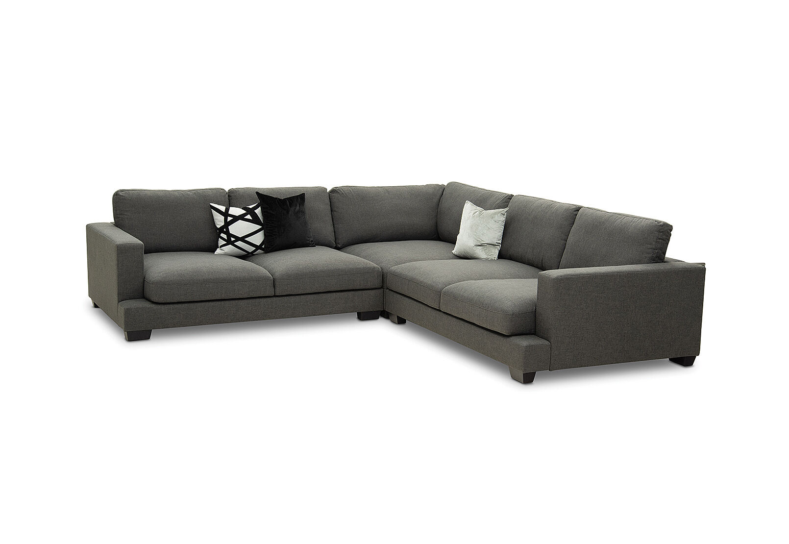 DARK GREY HOLLOWAY Fabric Corner Lounge | Amart Furniture