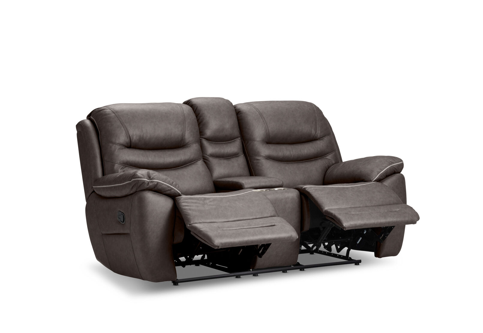 FEDERER FABRIC - 2 Seater with inbuilt Recliners and Console FEDERER FABRIC