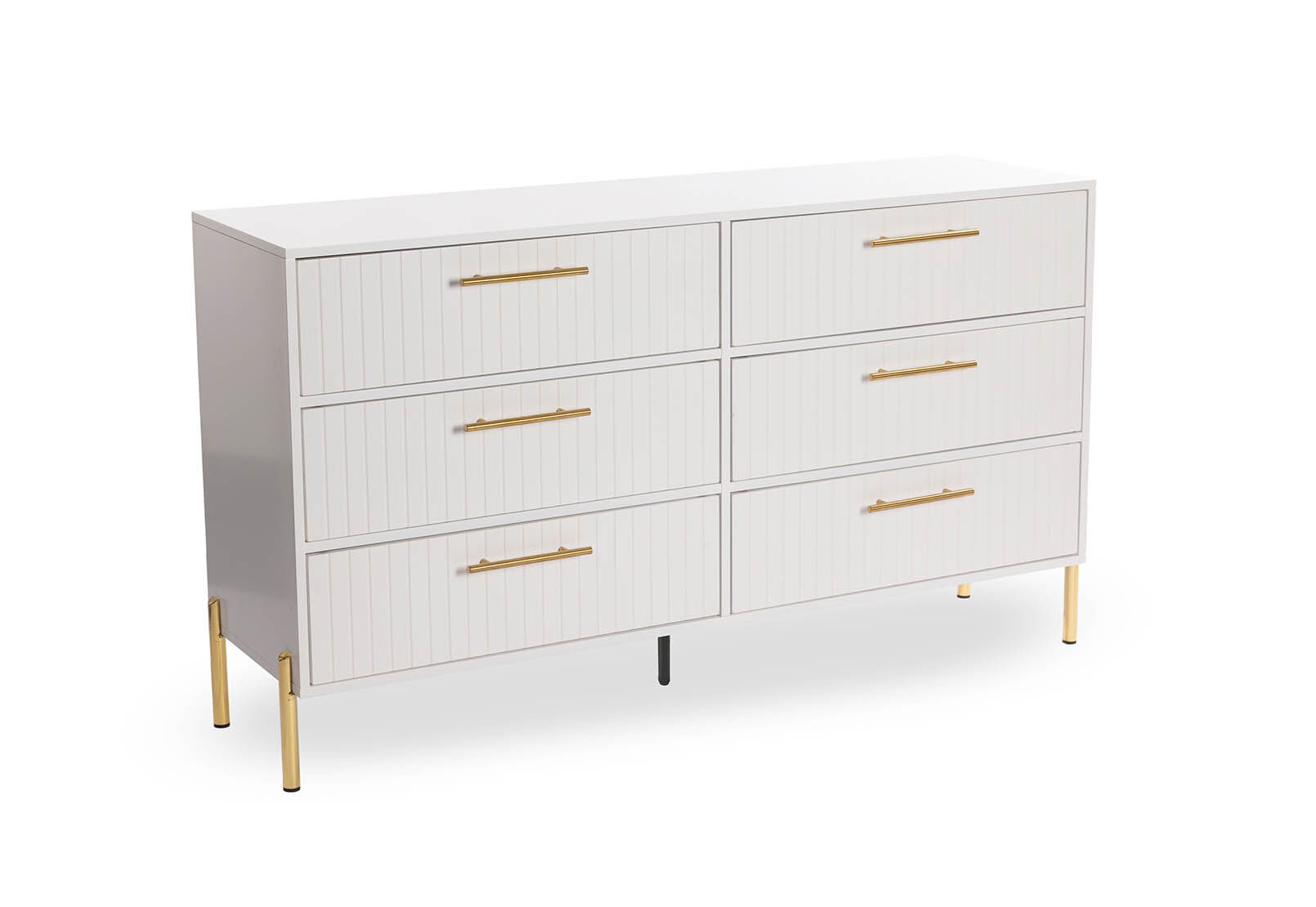 White and gold sale 6 drawer dresser
