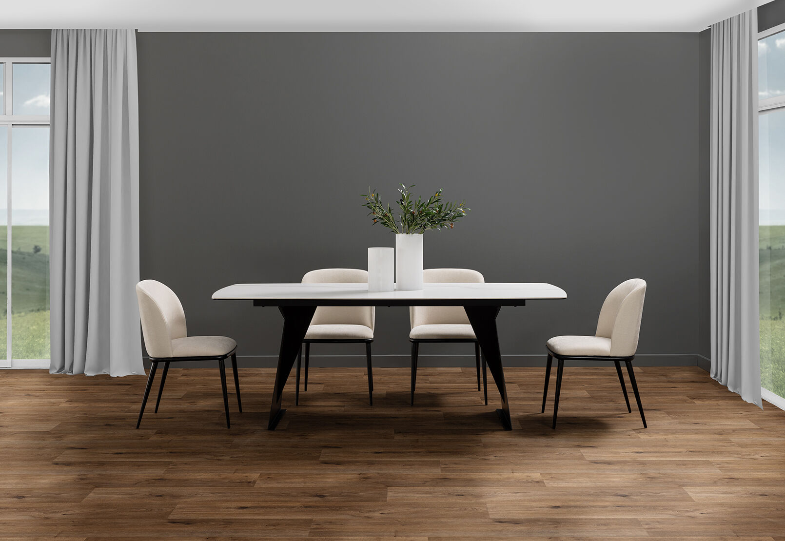 MACKINLEY - 7 Piece Dining Suite with Cedric Dining Chairs MACKINLEY