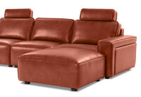 BARTELLE LEATHER - 3.5 Seater Sofa with Ottoman. BARTELLE LEATHER
