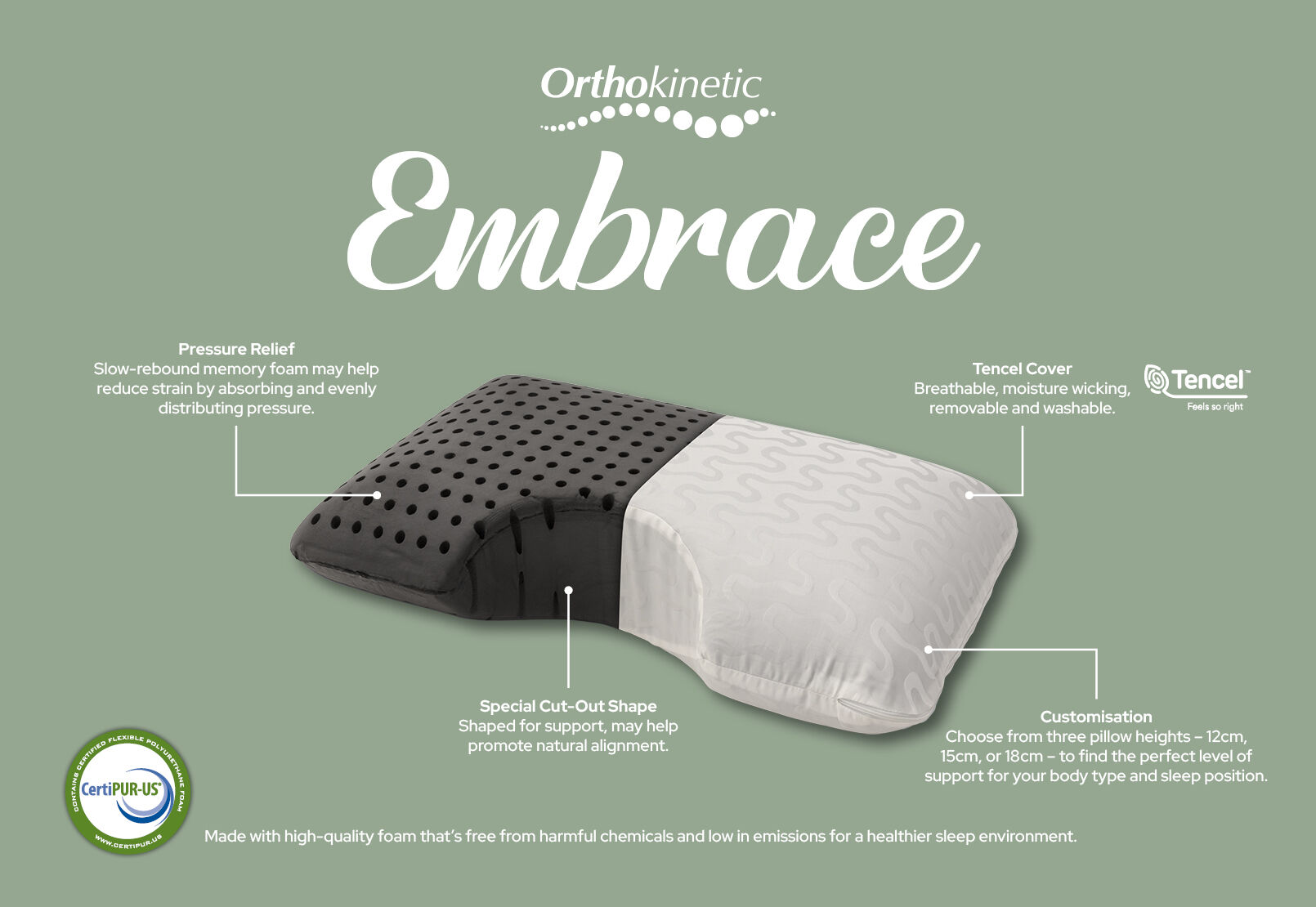 ORTHOKINETIC - EMBRACE PILLOW - HIGH ORTHOKINETIC