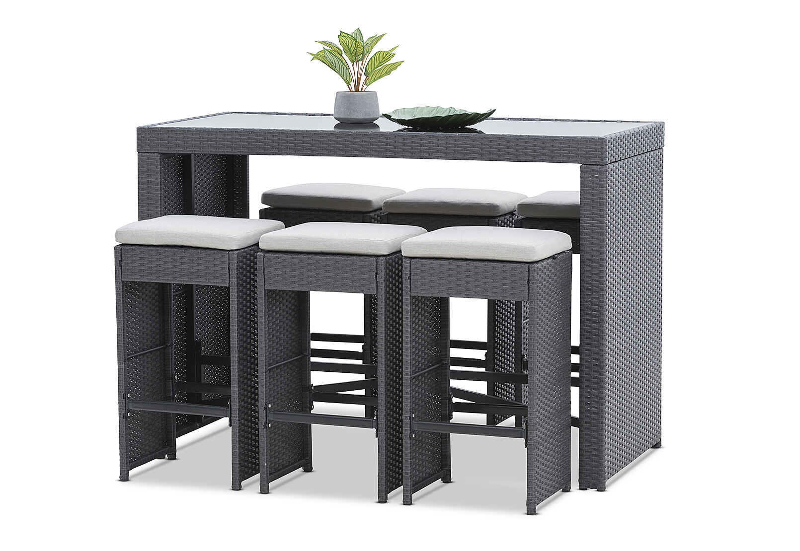 RIMINI - 7 Piece Outdoor Bar Setting RIMINI