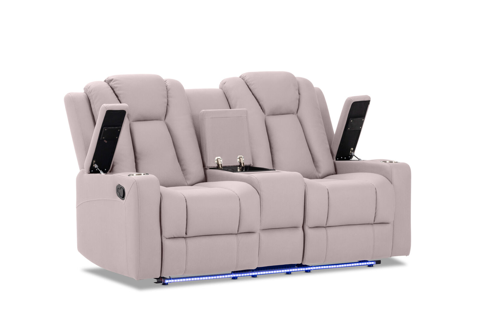 TRAVIS FABRIC - 2 Seater with Recliners and Console TRAVIS FABRIC